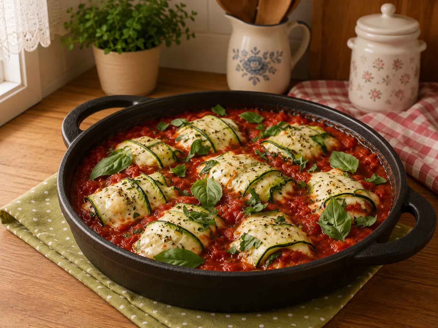 Rolice od tikvica – zapečene s ricottom, pestom i mozzarellom