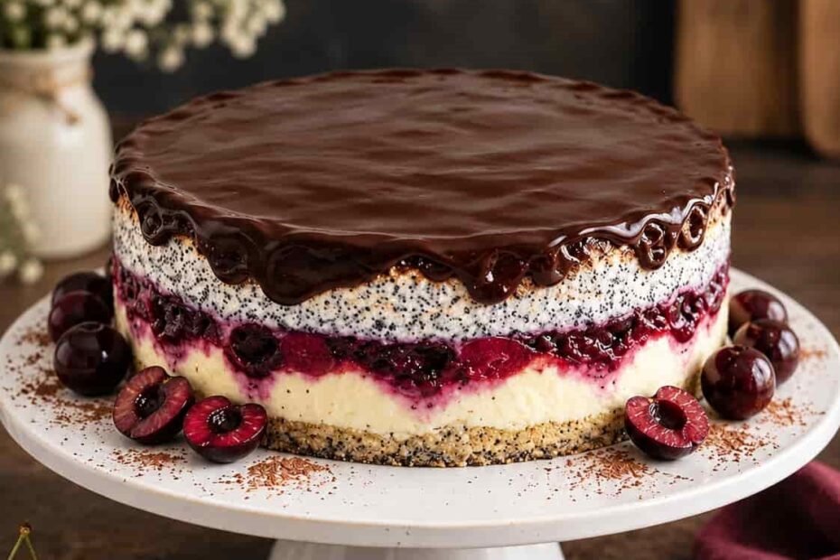 cheesecake s višnjama i makom
