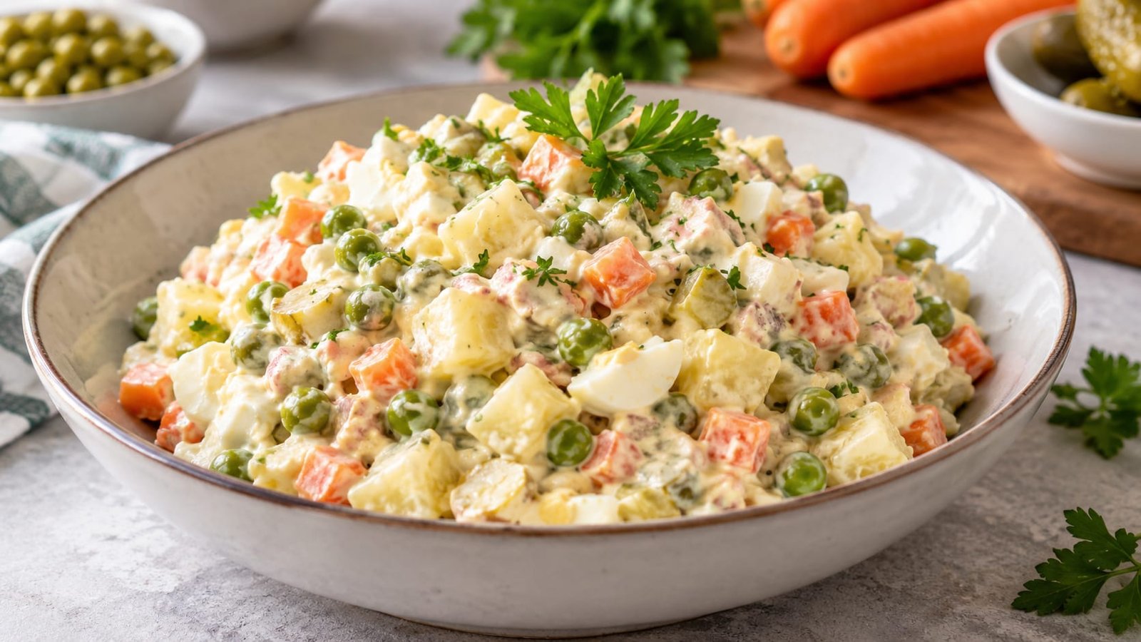 Francuska salata – klasičan recept s majonezom i kiselim vrhnjem