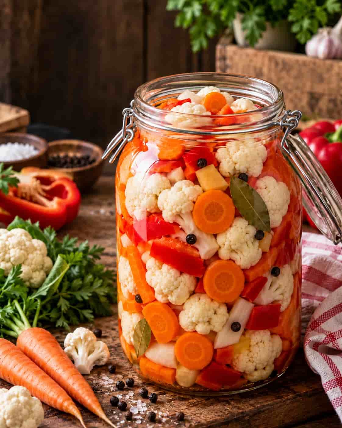 Carska salata za zimnicu – hrskavo povrće u kiselom preljevu